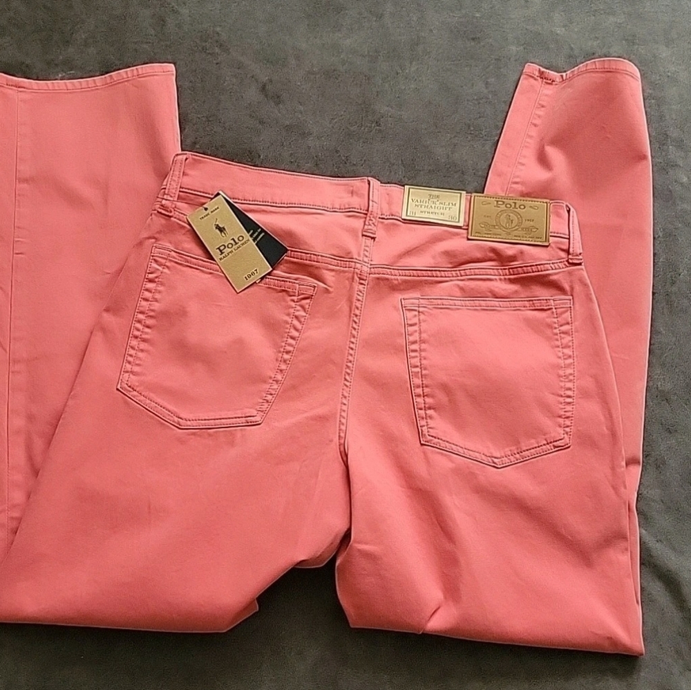 NWT Men POLO RALPH LAUREN Red Varick Slim Straight Stretch Sateen Casual Pants - Picture 11 of 11